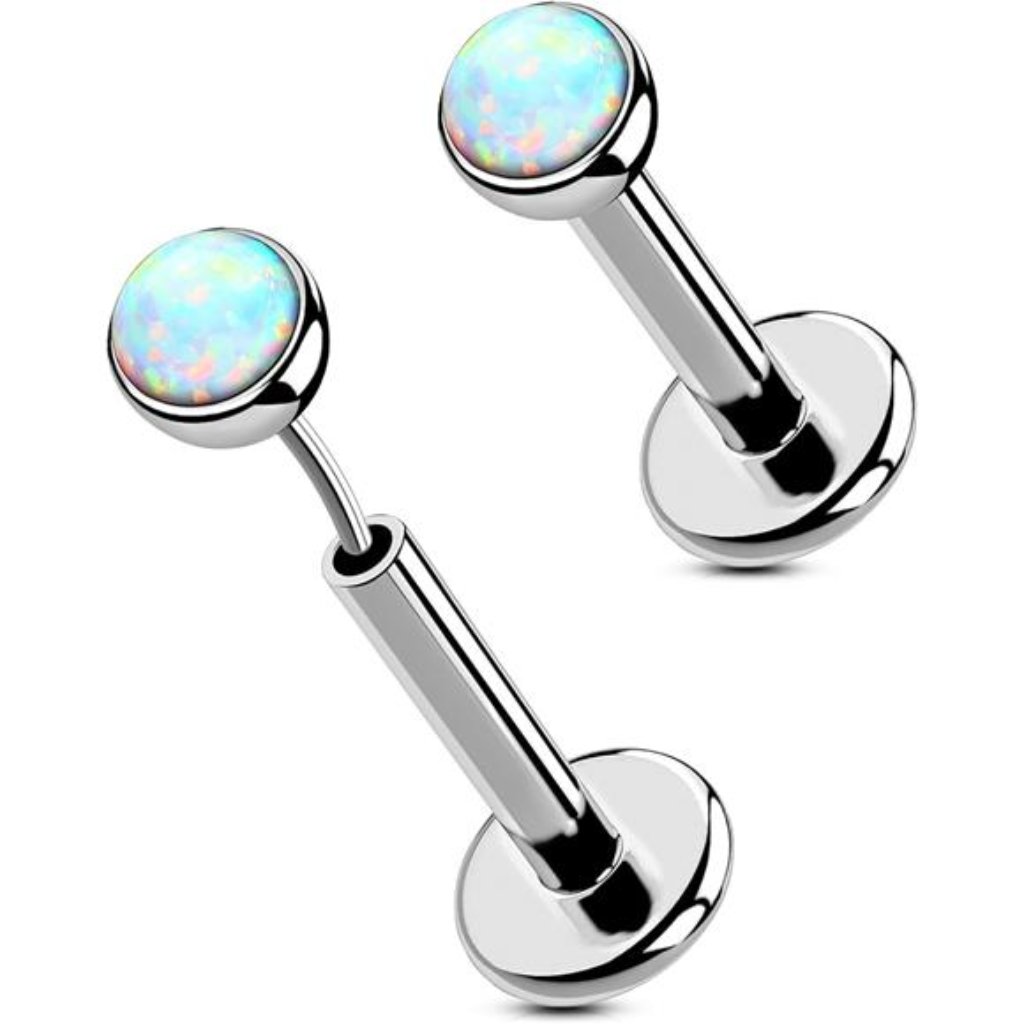 2pcs 16g20g Nose Lip Studs G23 Solid Titanium Threadless Push In Nose